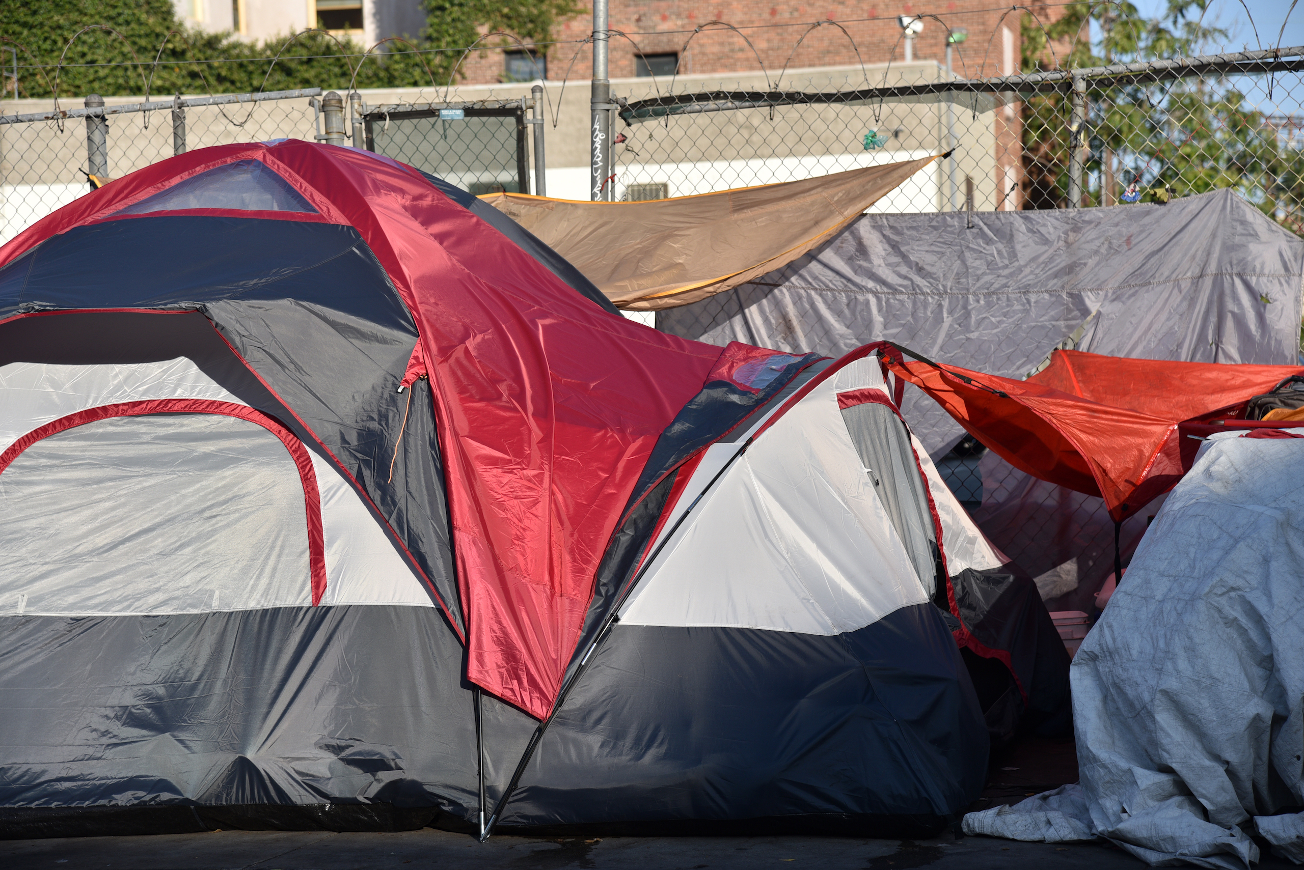 Tents of the homeless on the streets of Phoenix