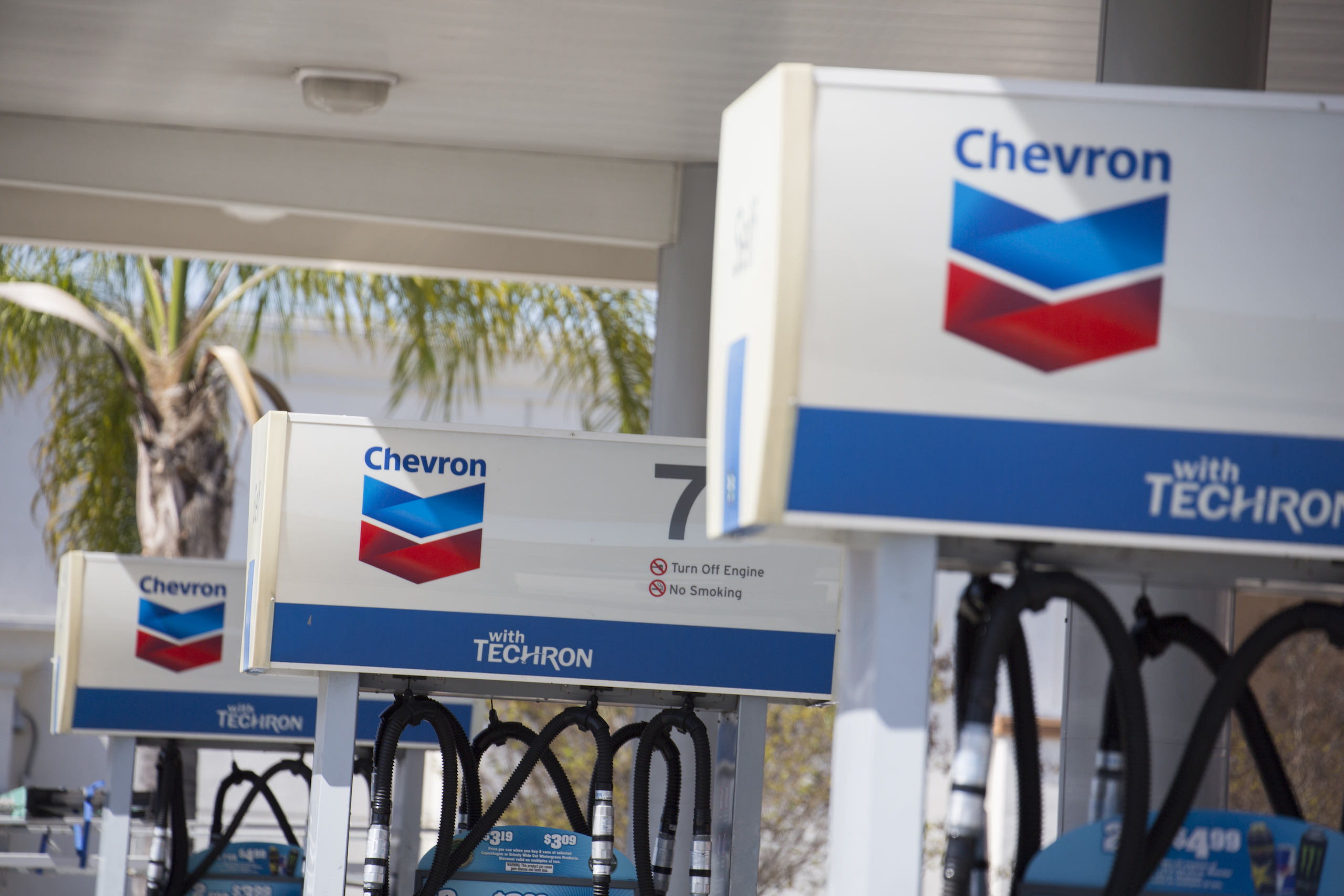 Close up of a Chevron Gas Station