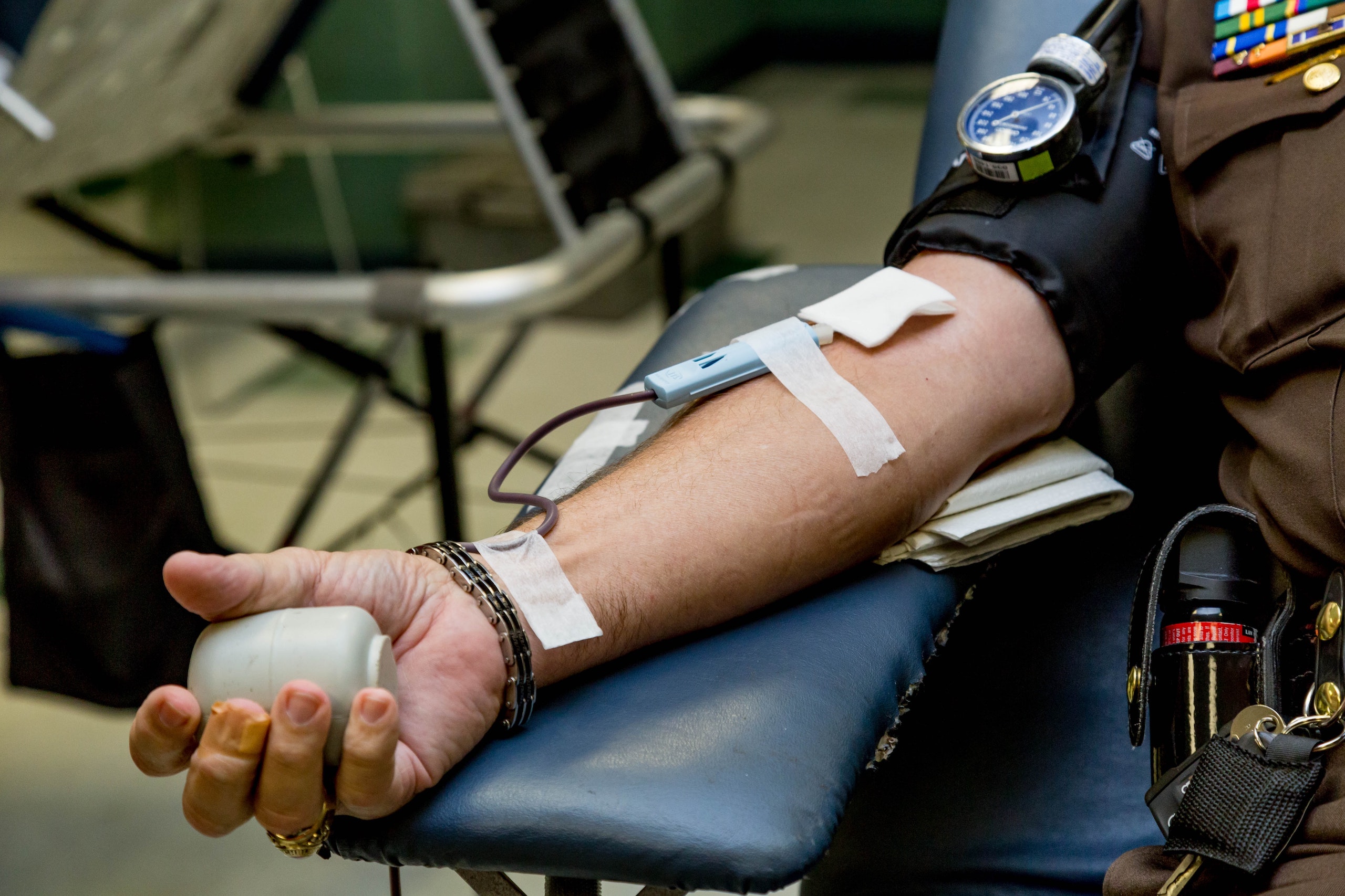 giving blood at Red Cross 