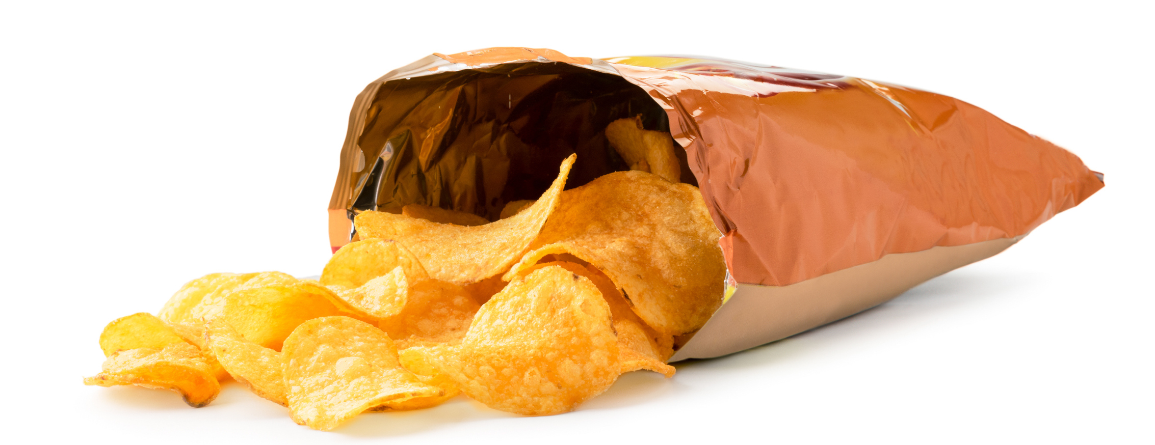 An open bag of chips