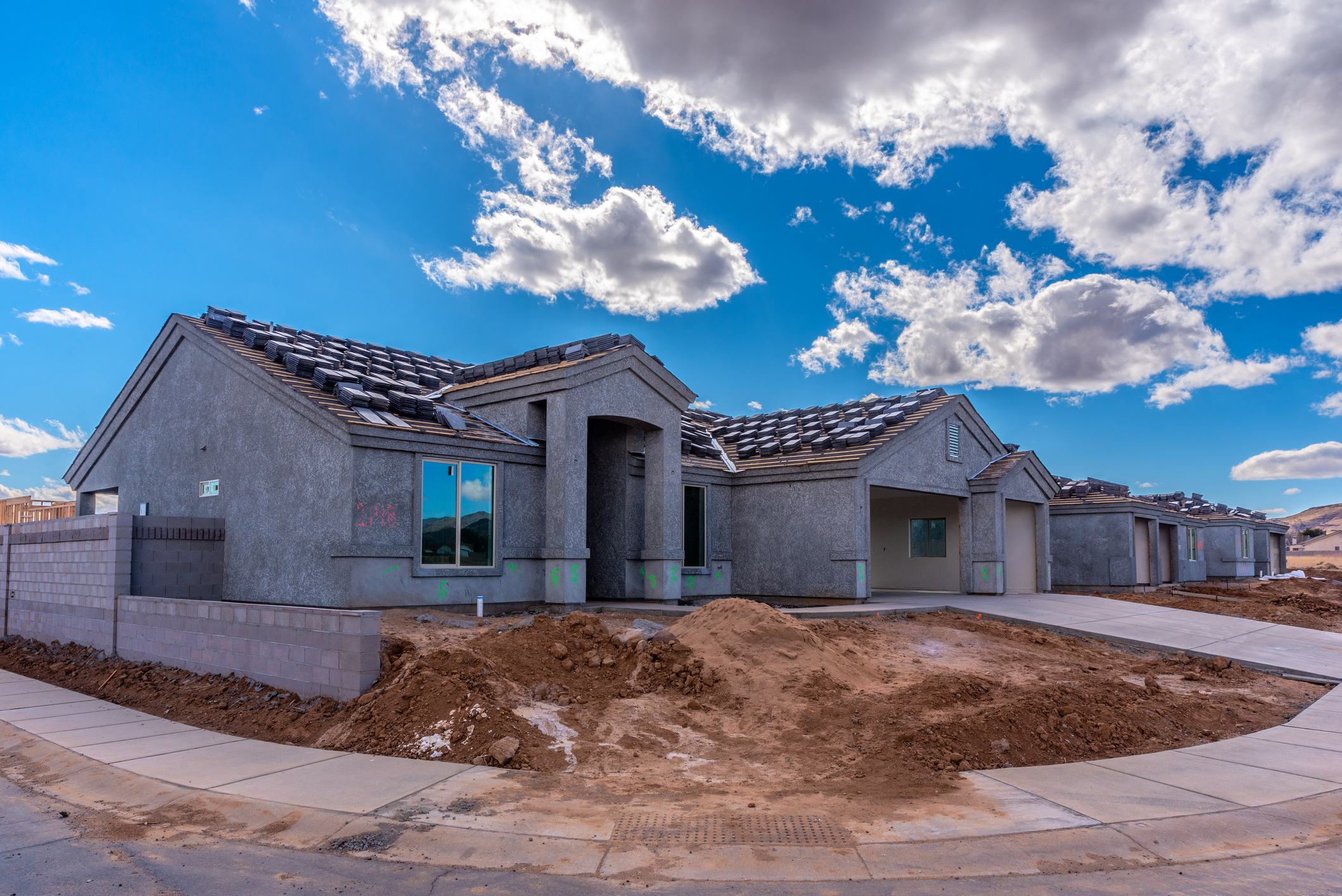A home being built in an Arizona neighborhood.