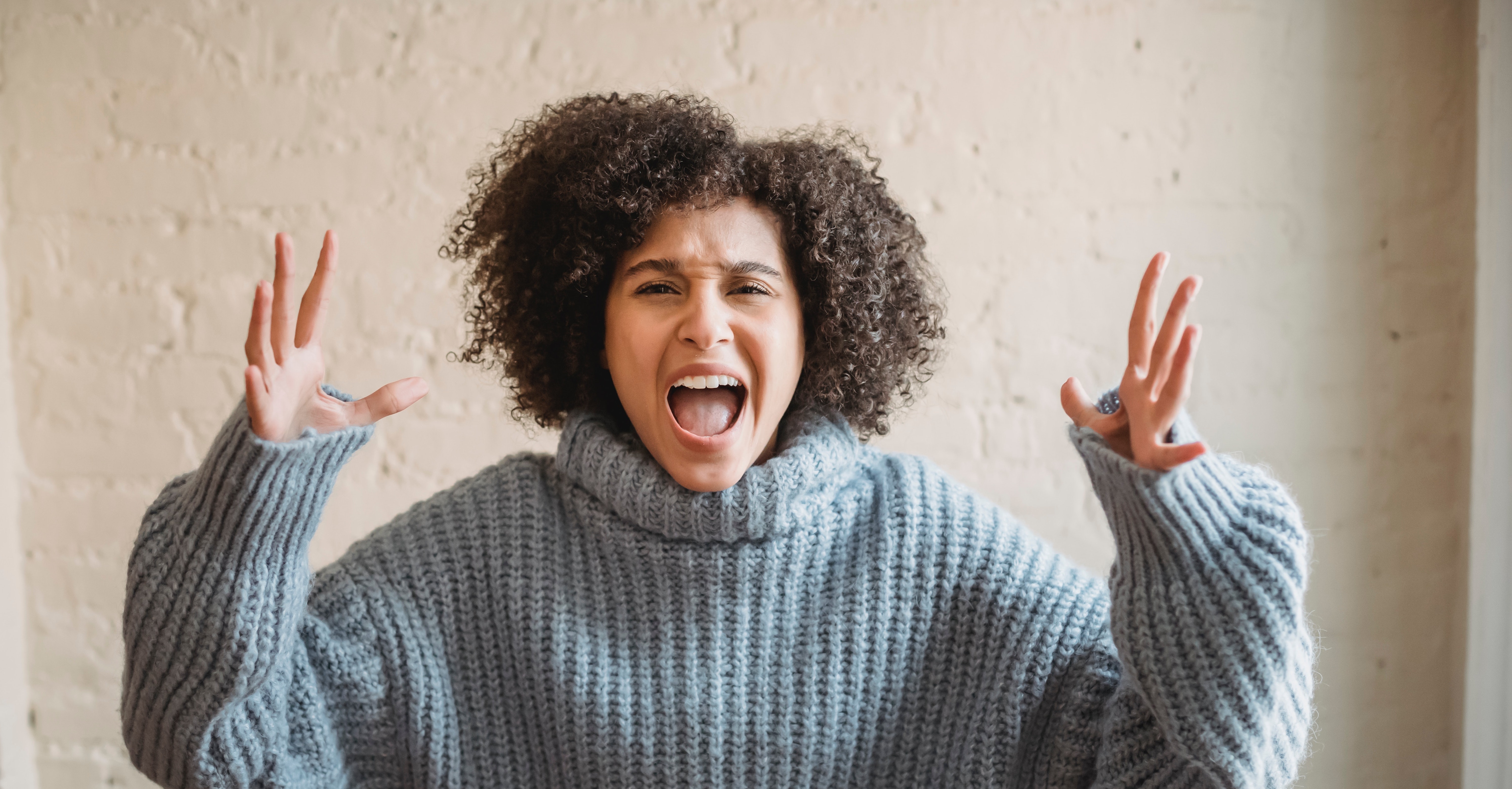 Woman yelling