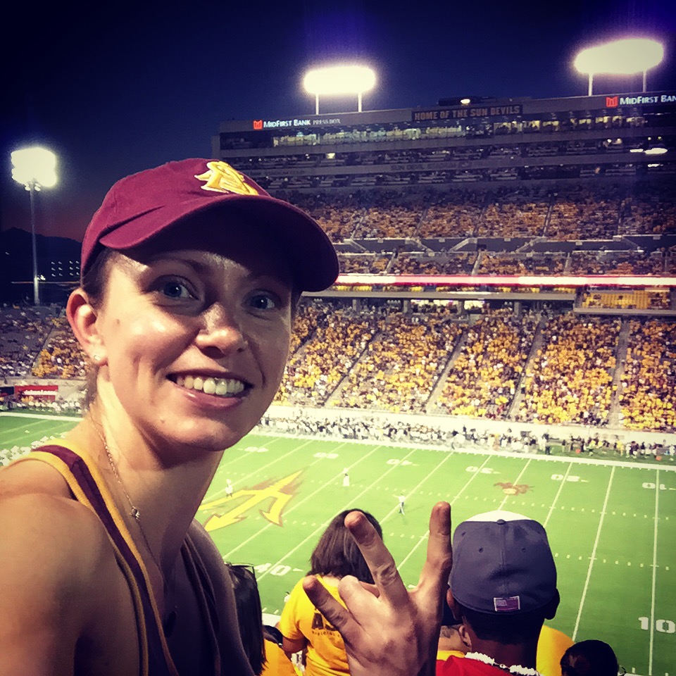 MRED alumna Kelley Blosser at Sun Devil Stadium