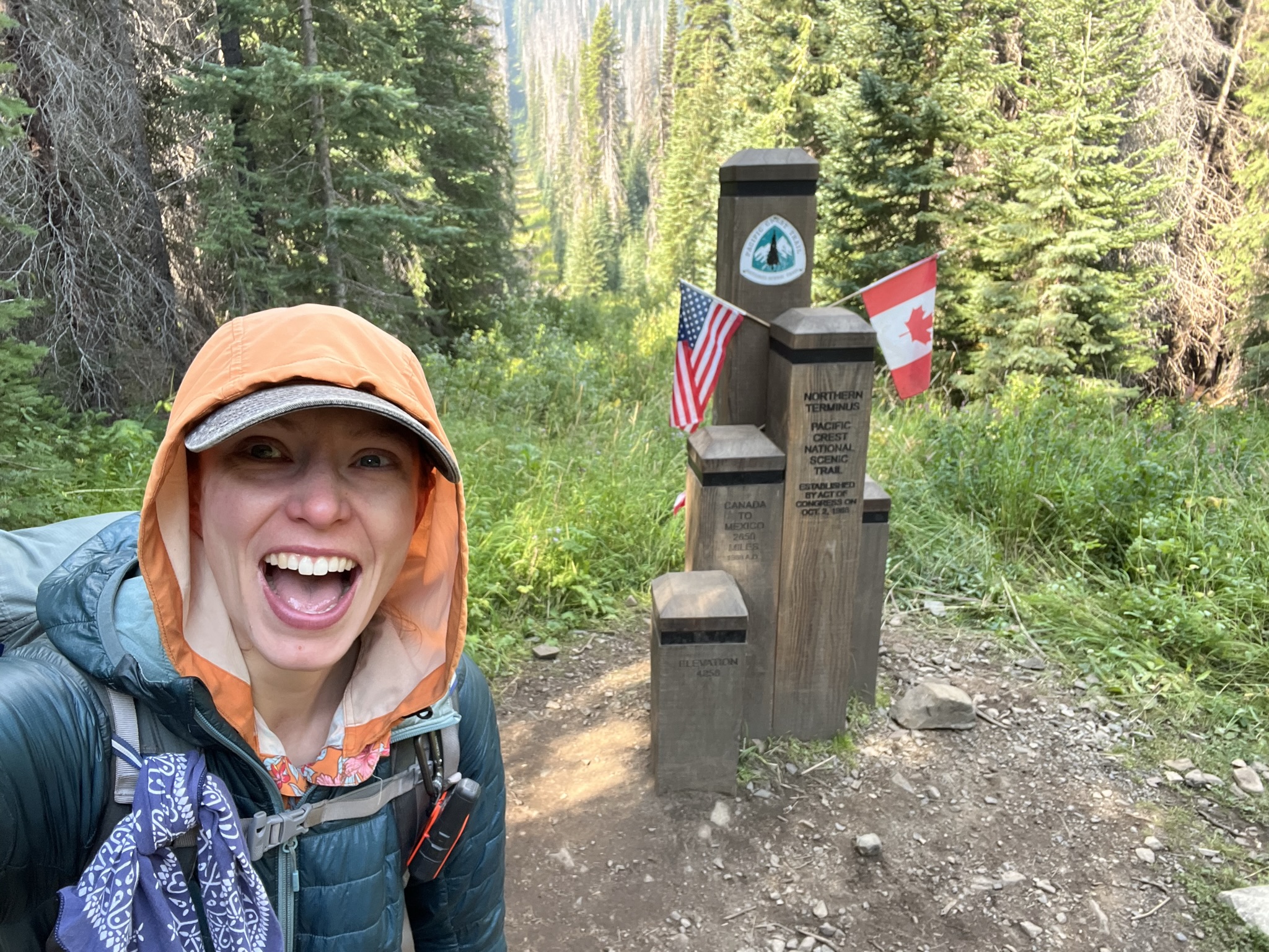 MRED alumna Kelley Blosser finishing the Pacific Crest Trail