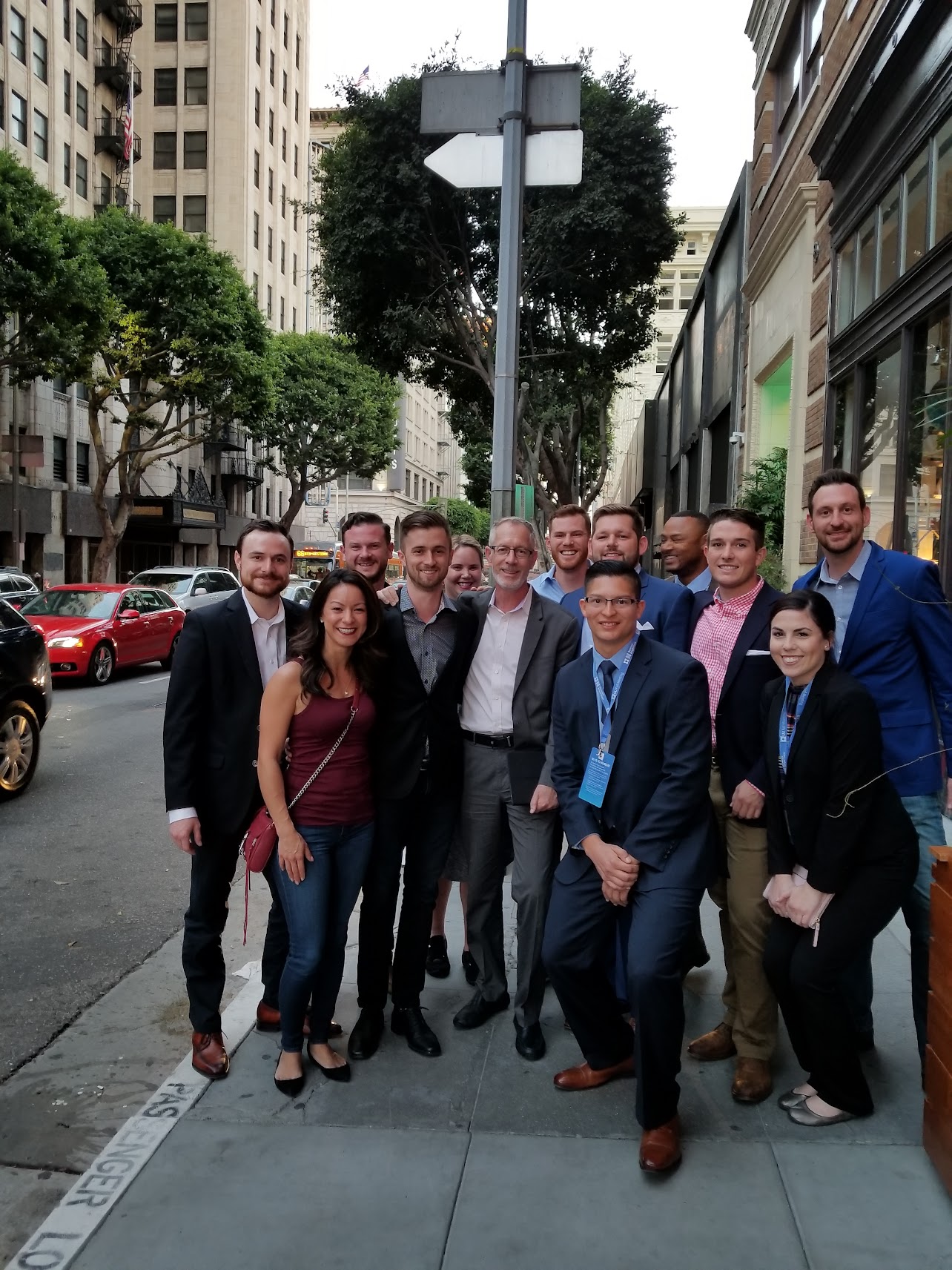 Former MRED students, including Alex Boles, in Los Angeles for a class trip
