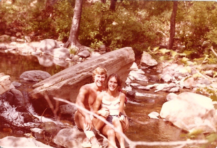 Kim and Tom hiking