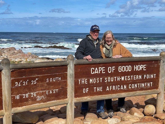 John and Nancy at the Cape of Good Hope