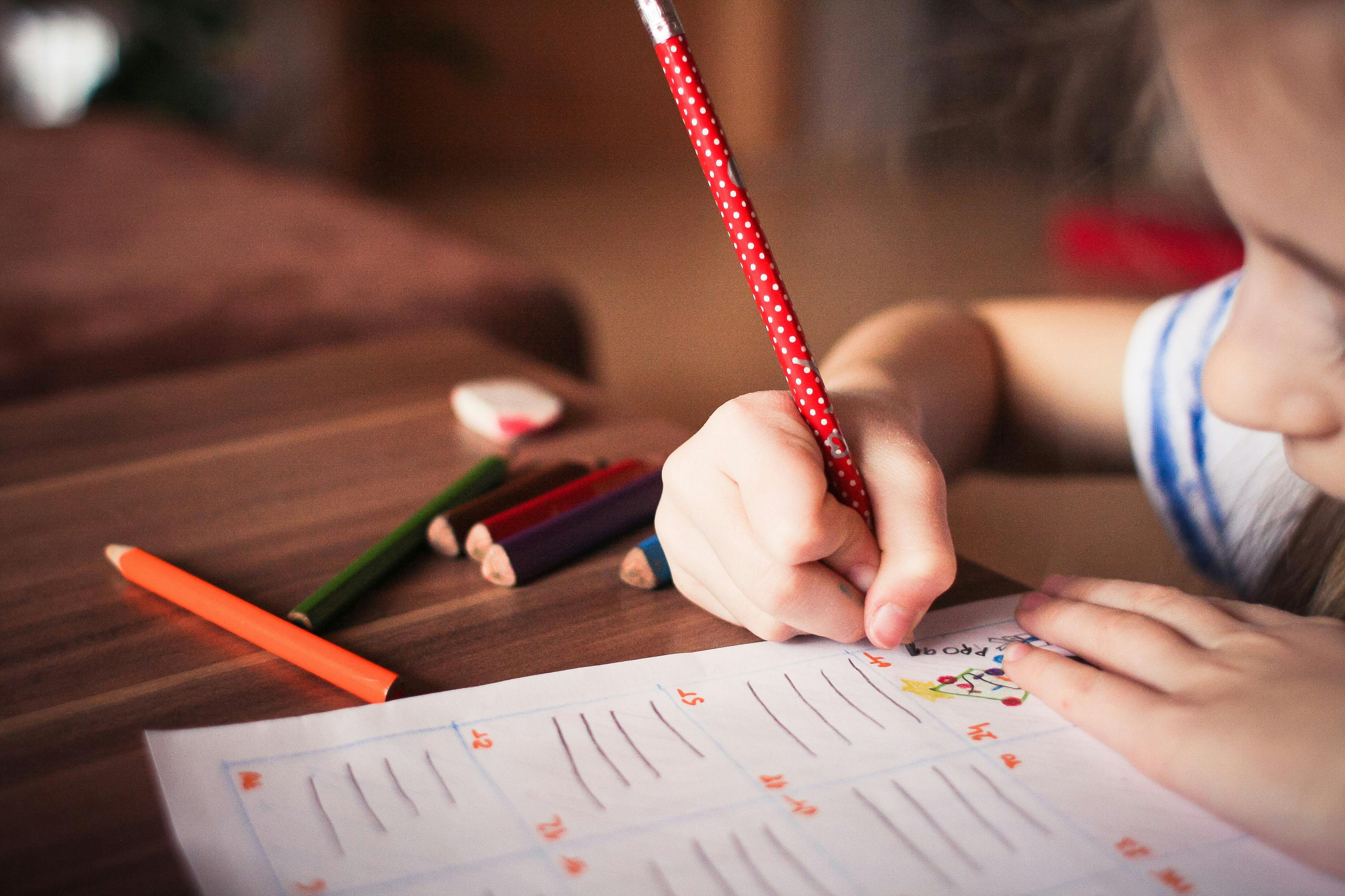 Child doing homework.