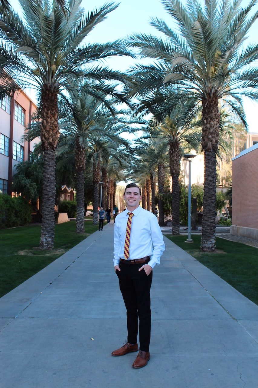 MACC alum Tate Dale on the ASU Tempe campus