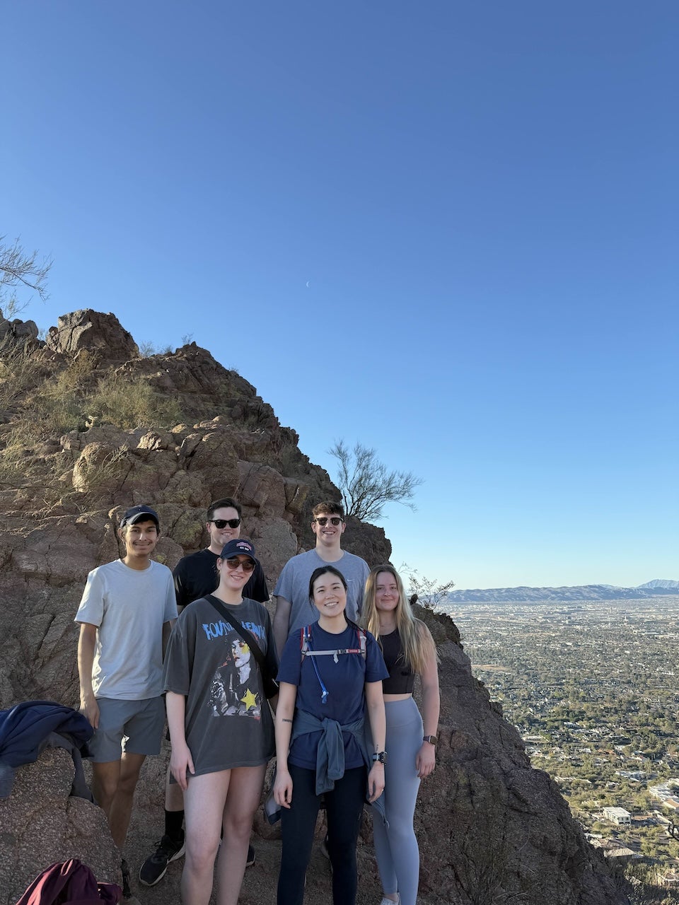 Mari Funabashi poses with her fellow MTax students while on a hike in Phoenix