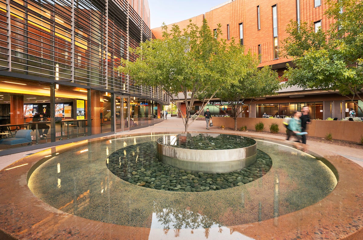 Fountain outside McCord Hall at ASU's Tempe campus