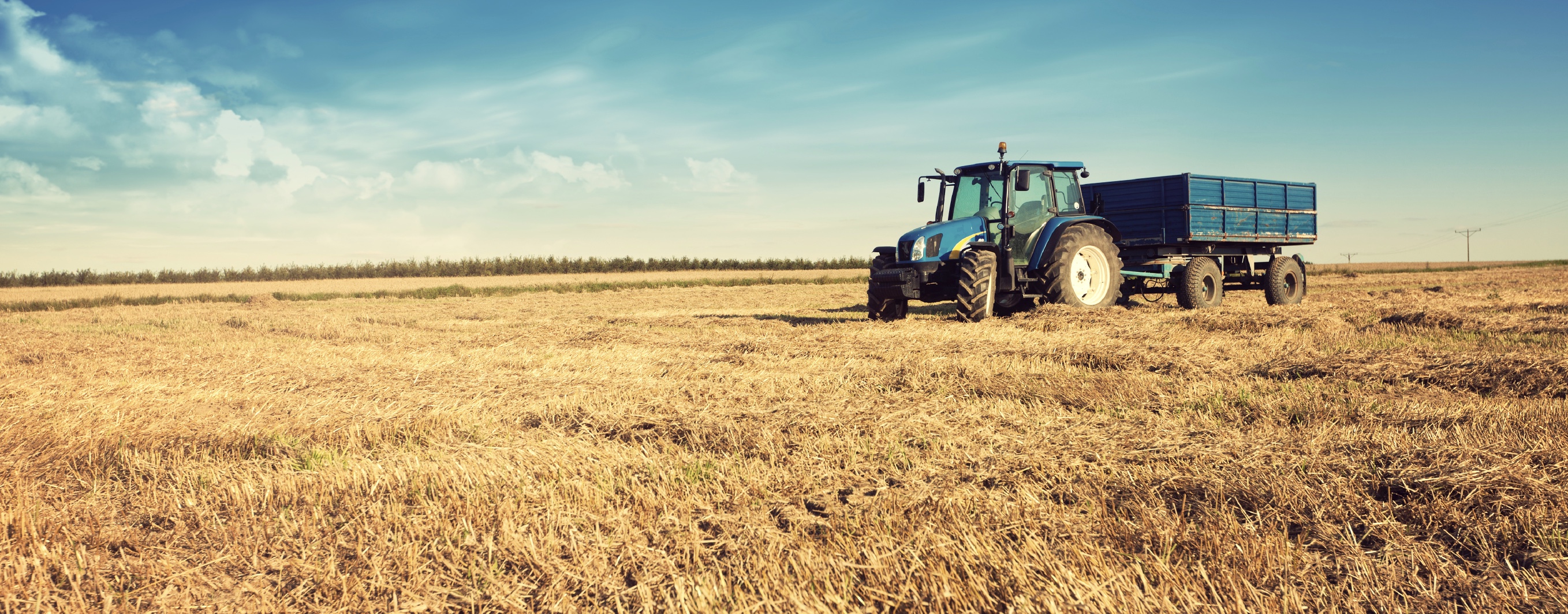 Large tractor truck on farm