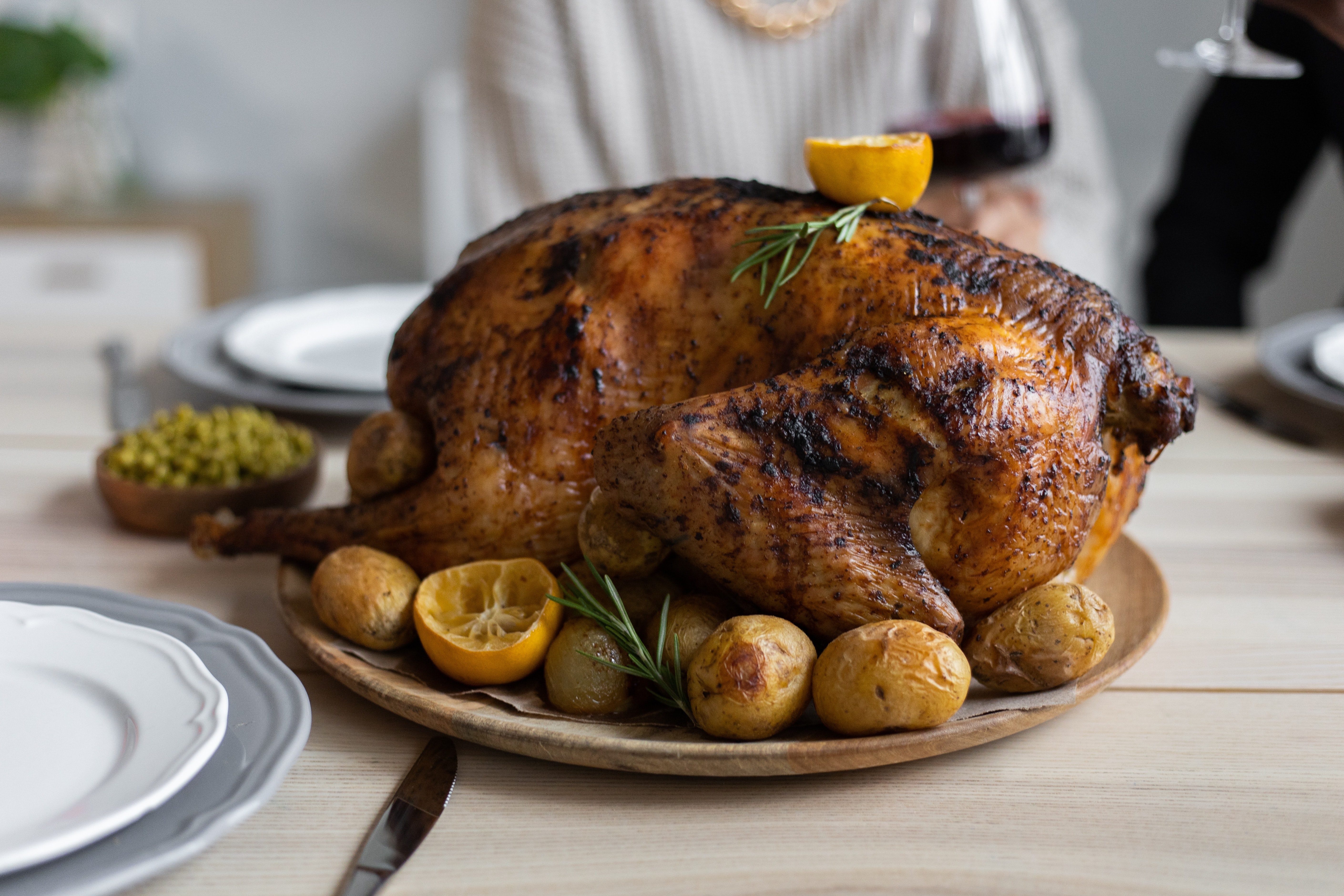 A table set for Thanksgiving dinner.