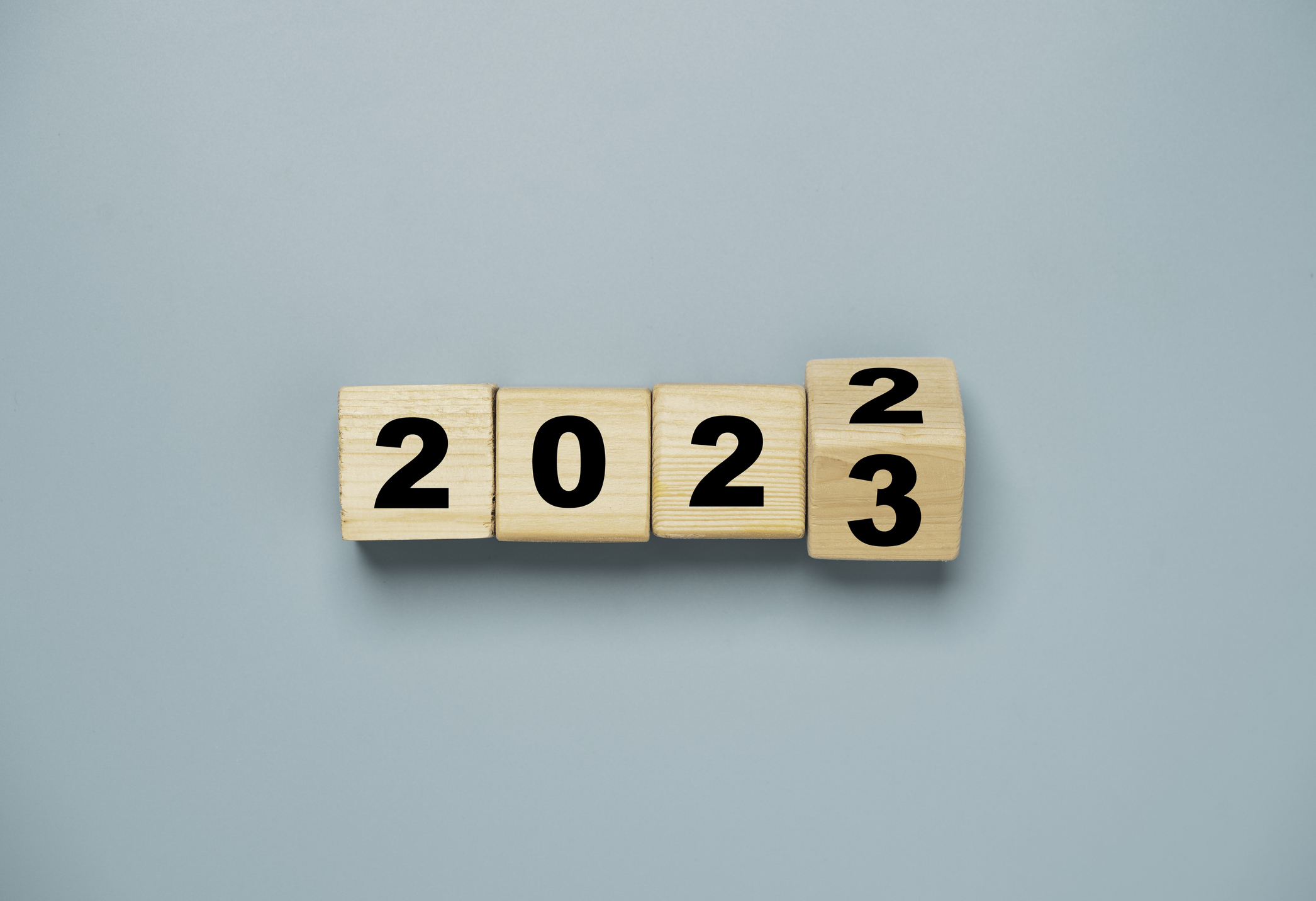 2023 on wooden blocks.