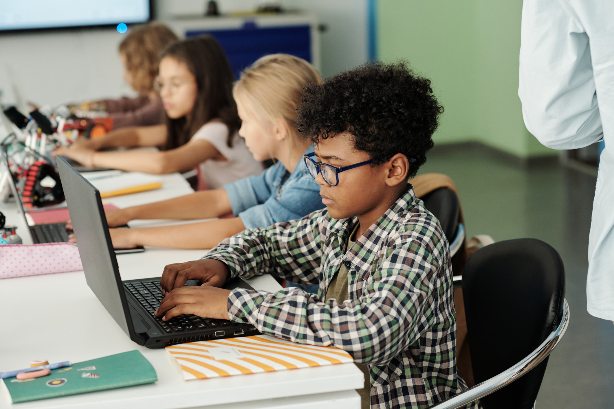Students on computers