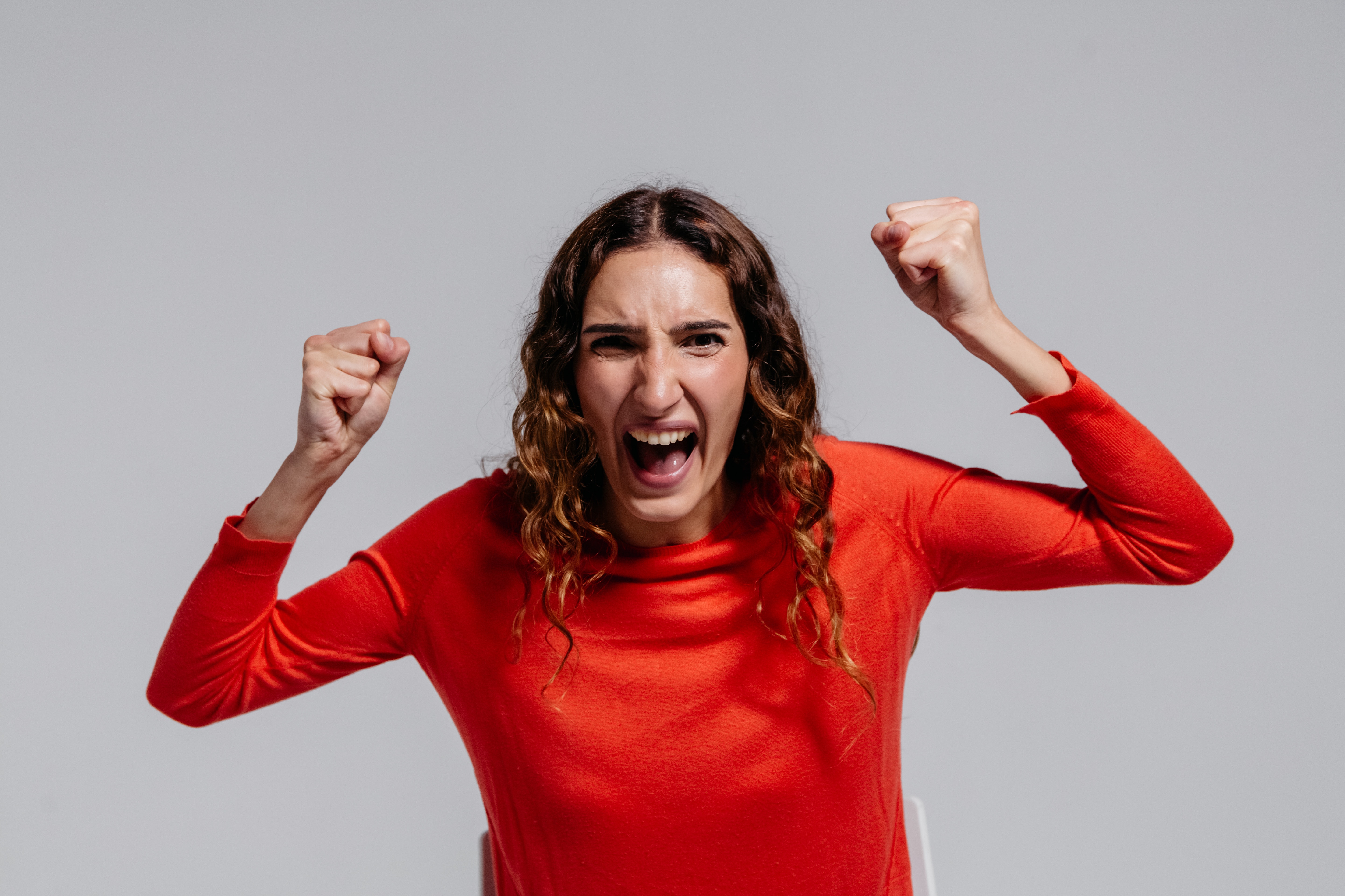 Woman yelling