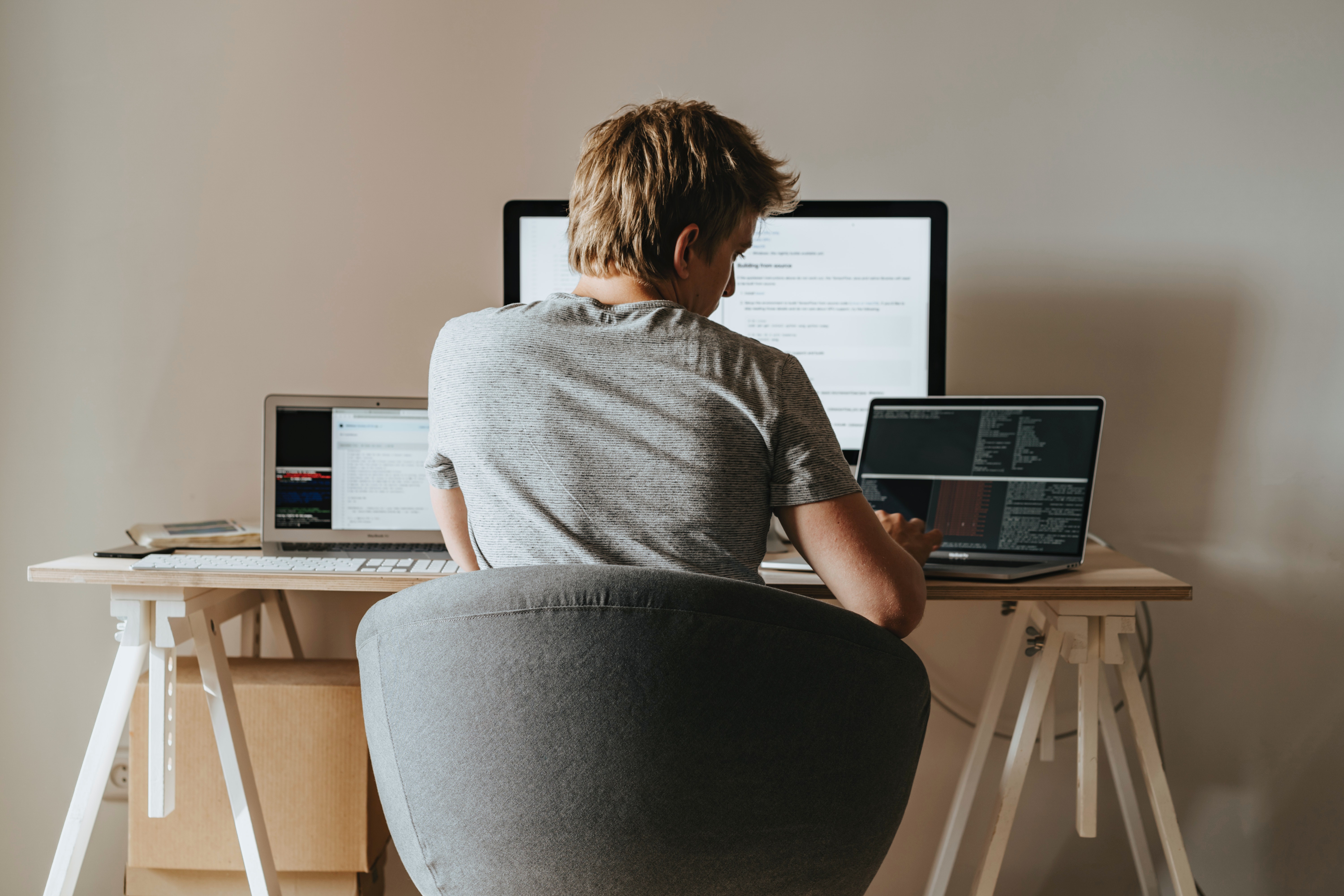 Man working from home.