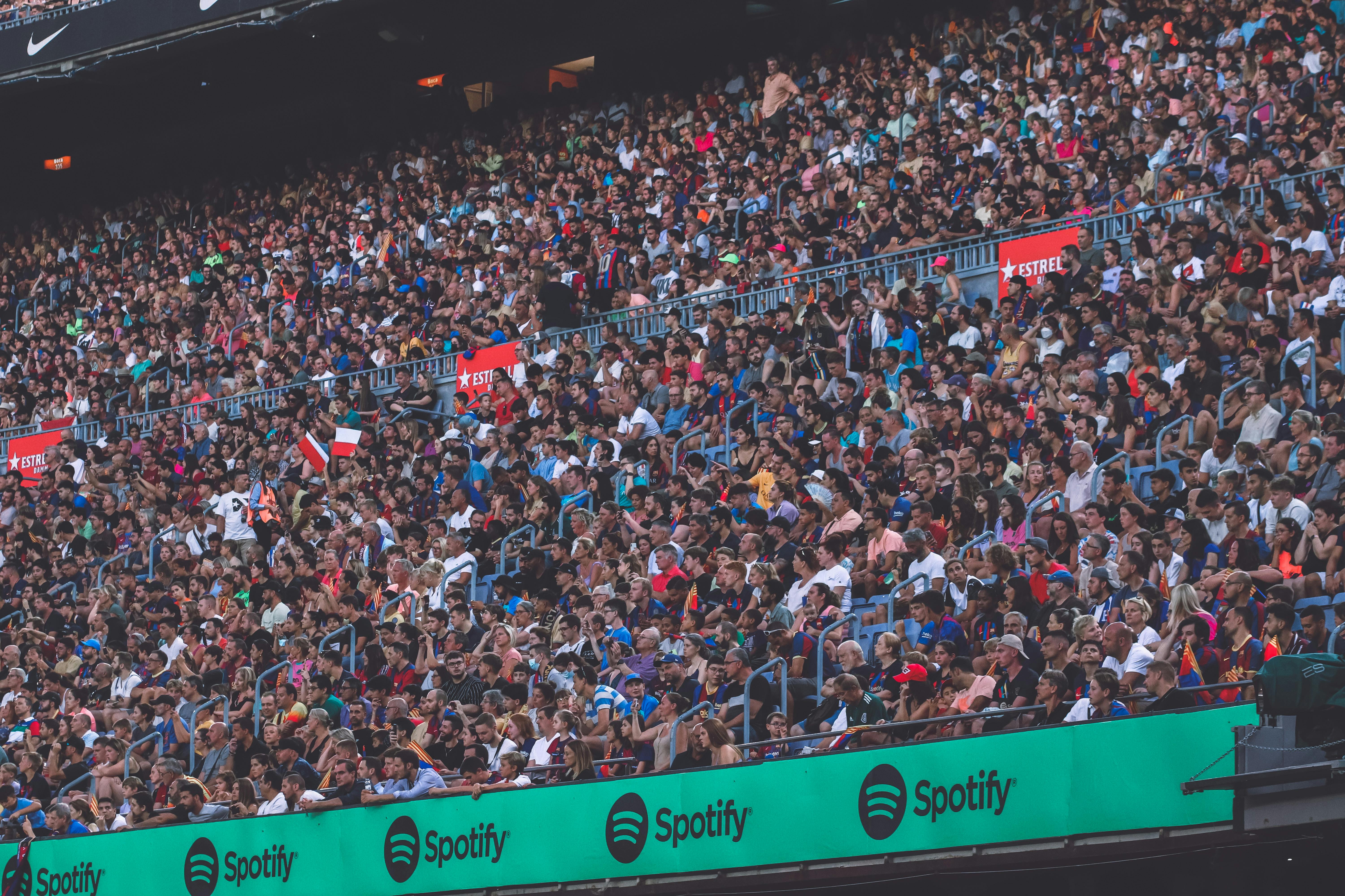 Crowd of sports fans.