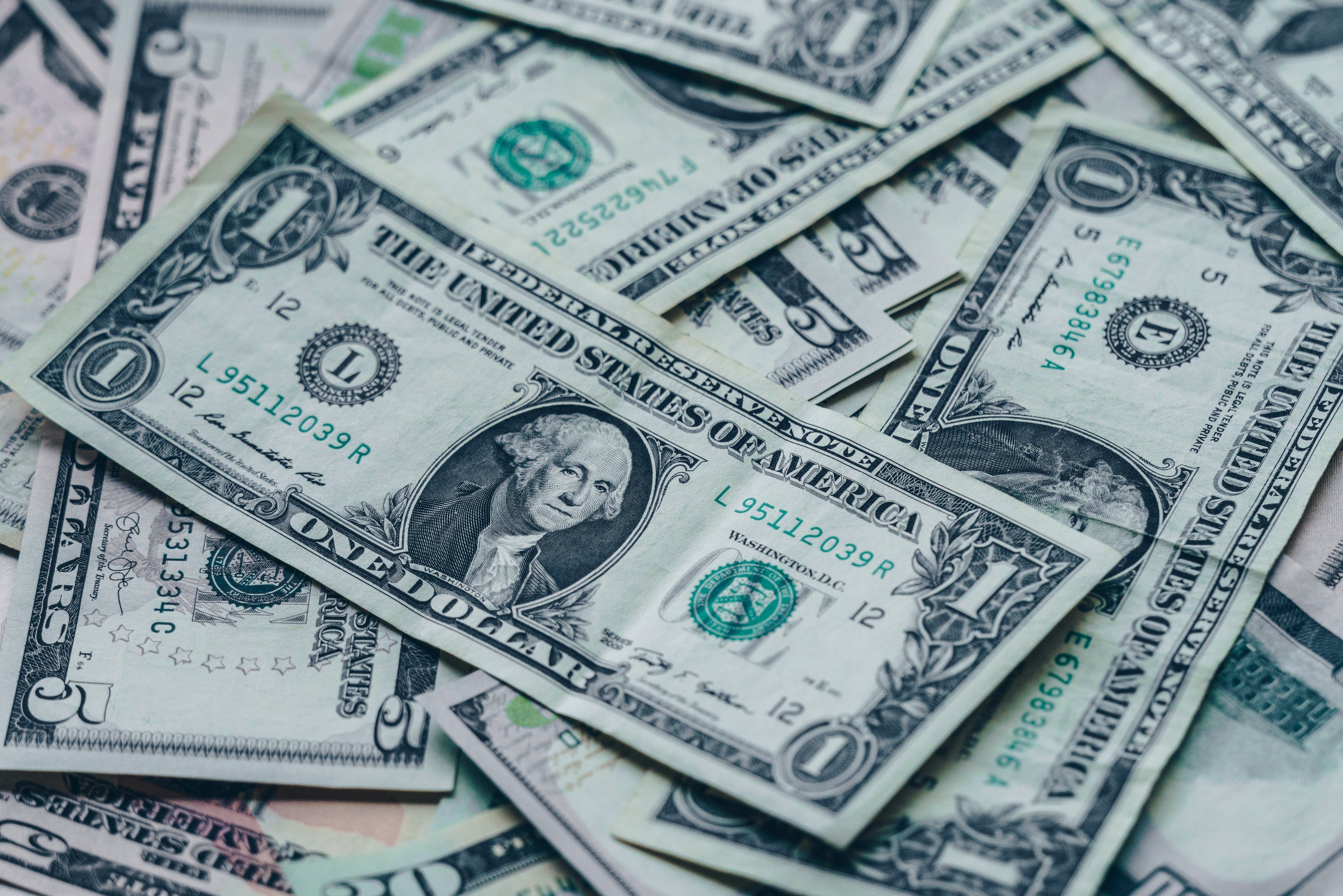 A photo of $1 bills.