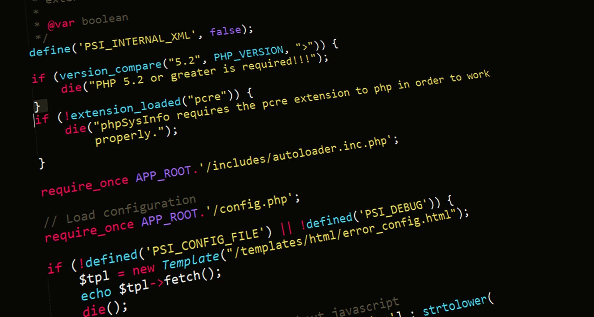 Coding on a computer screen.