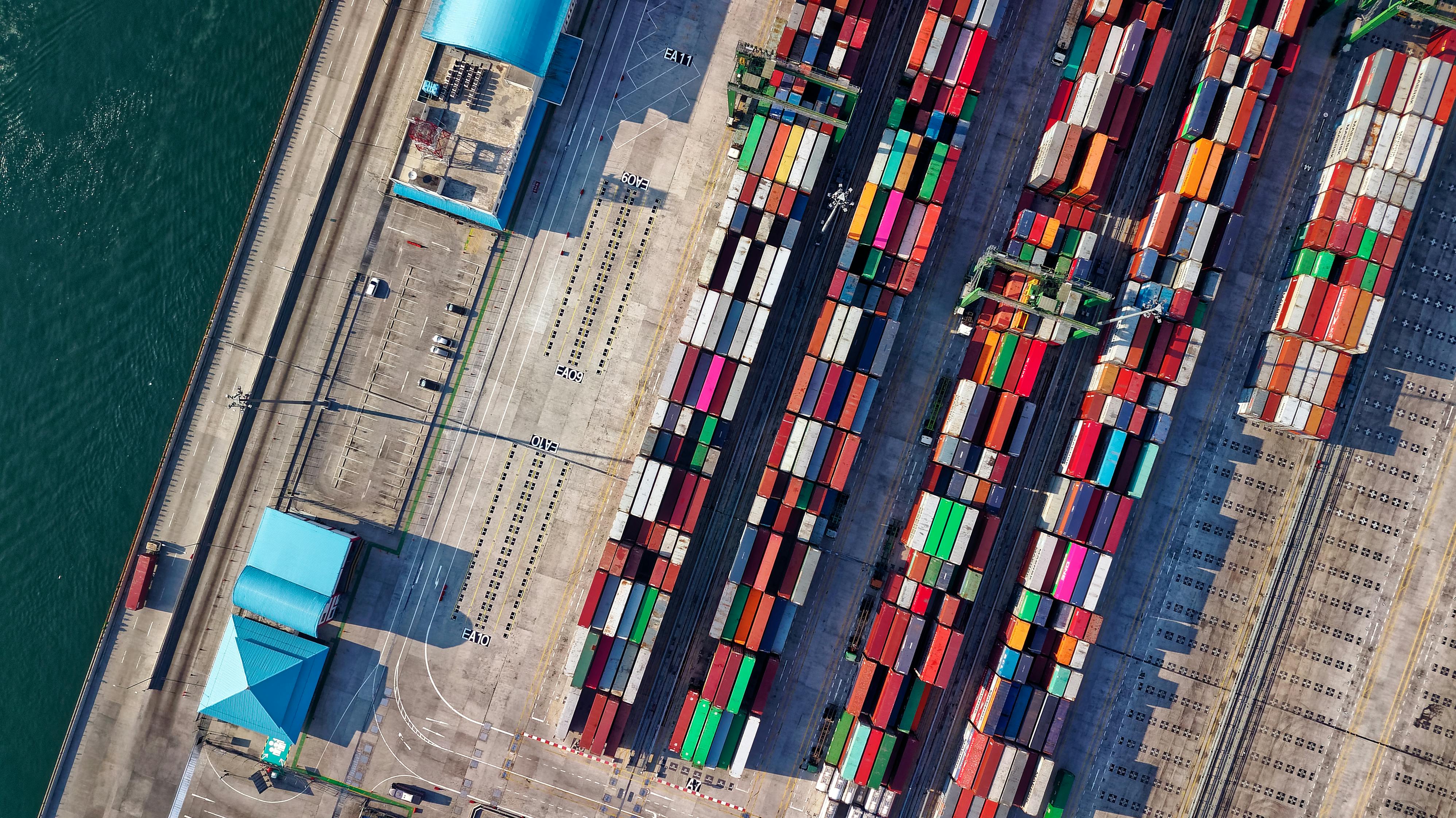 Cargo loaded onto a ship.