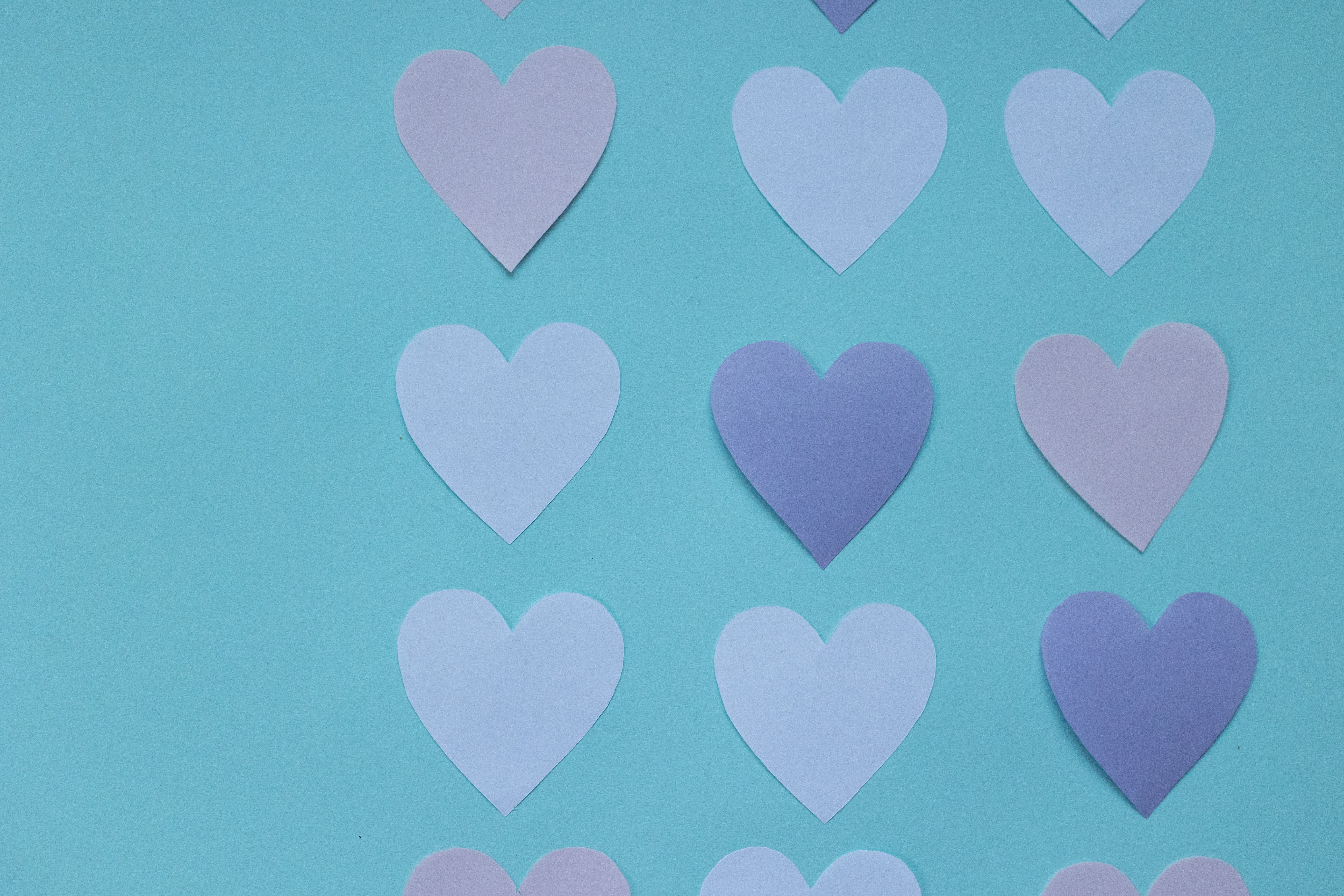 Paper heart cut outs.