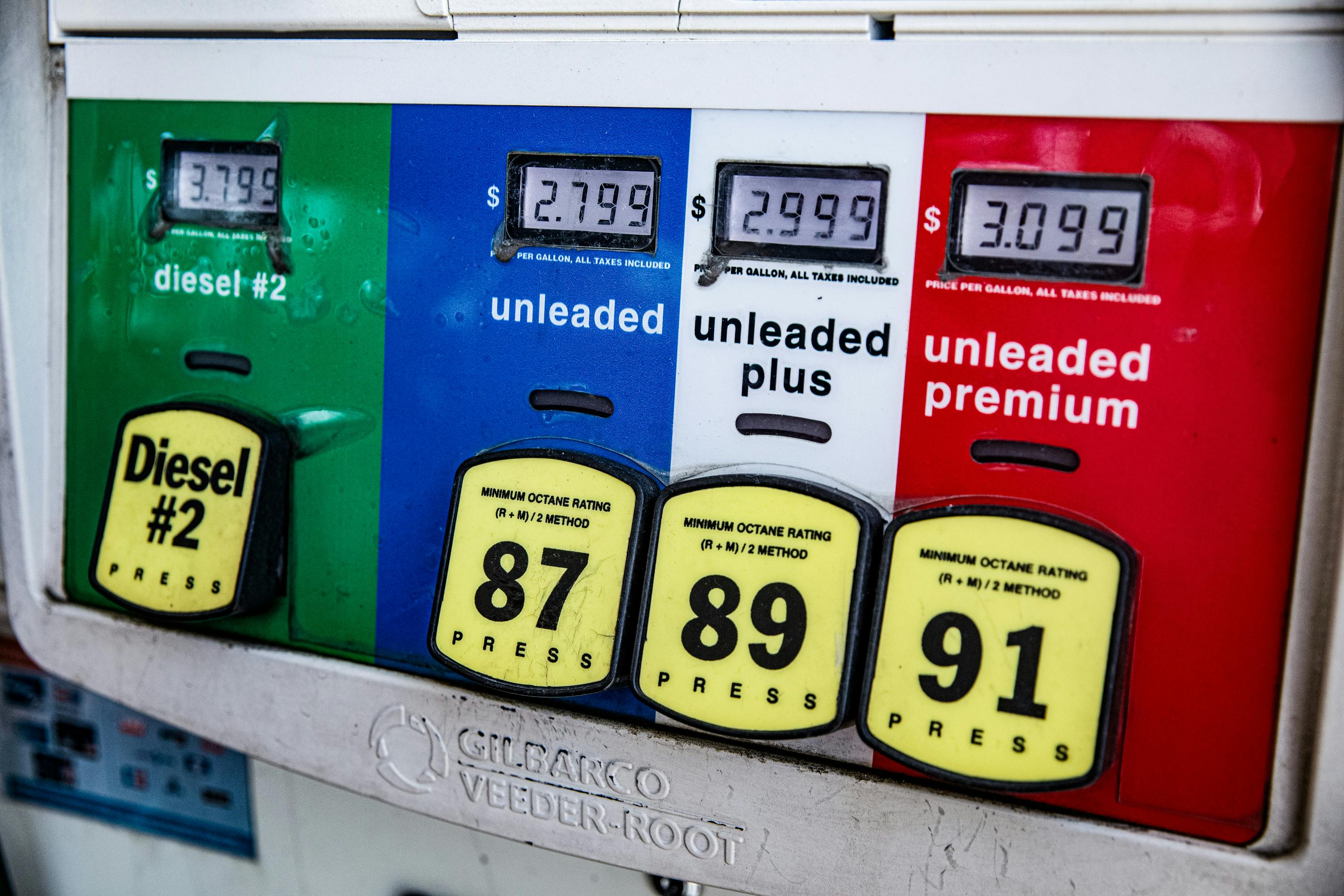Gas station prices.