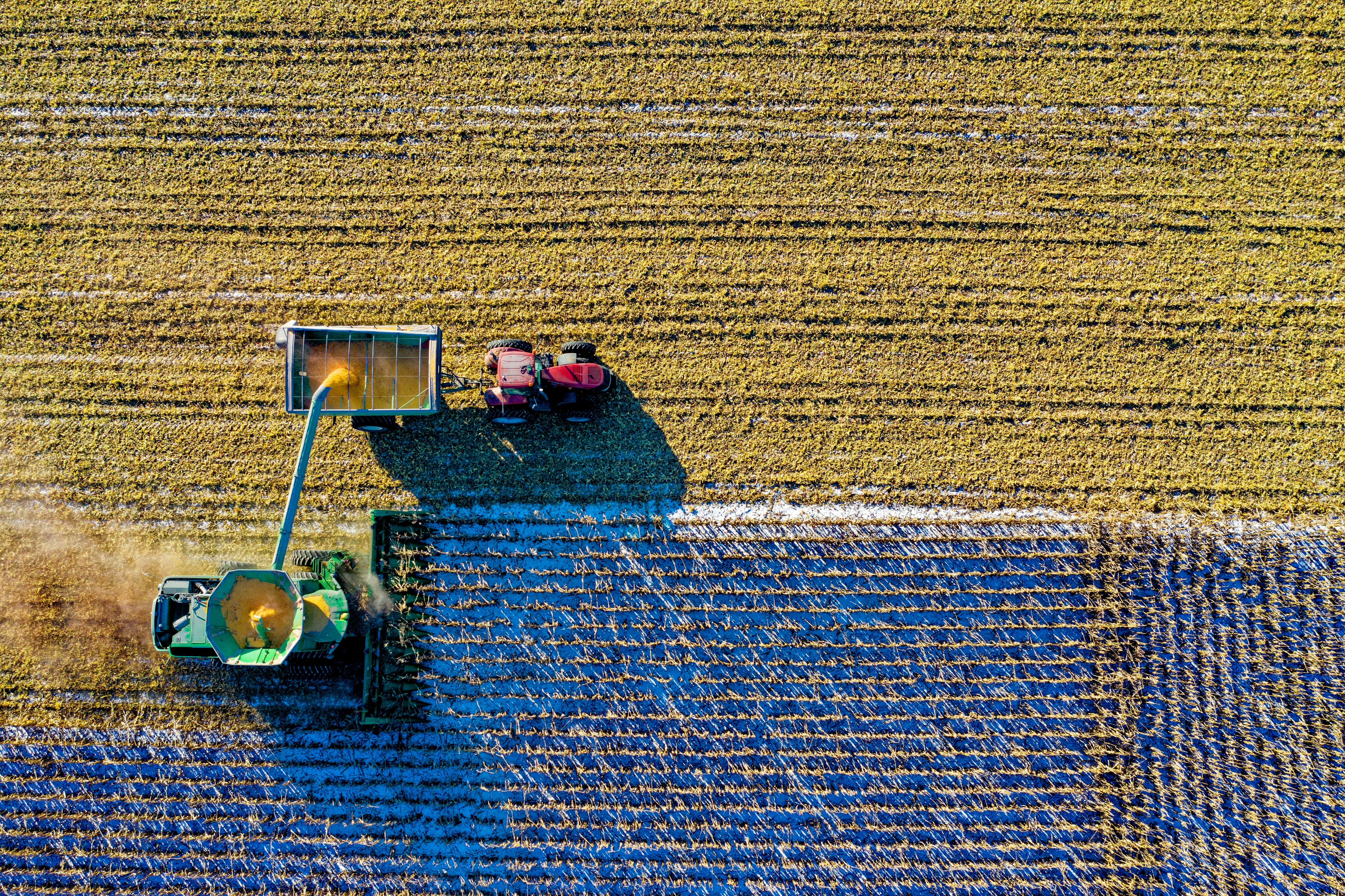 A tractor on a farm.