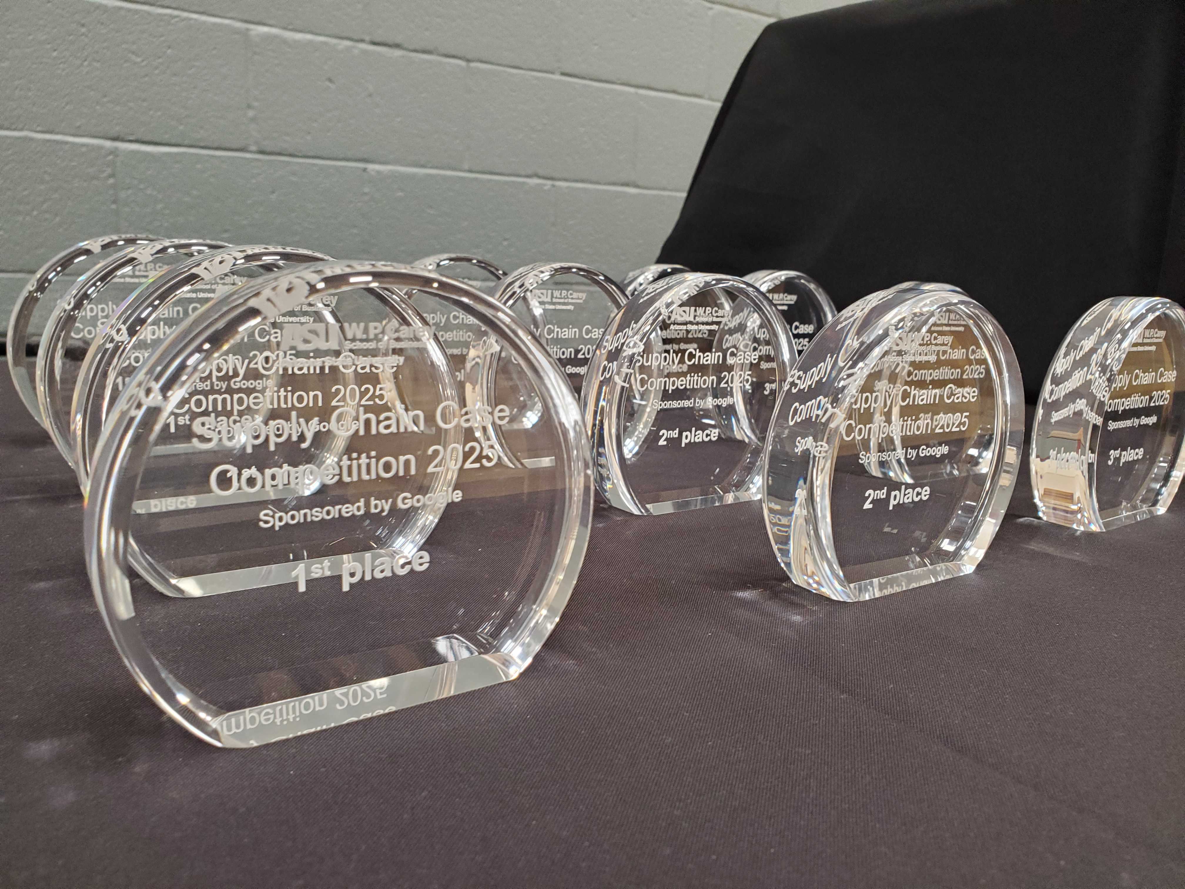 Google Case Competition trophies.