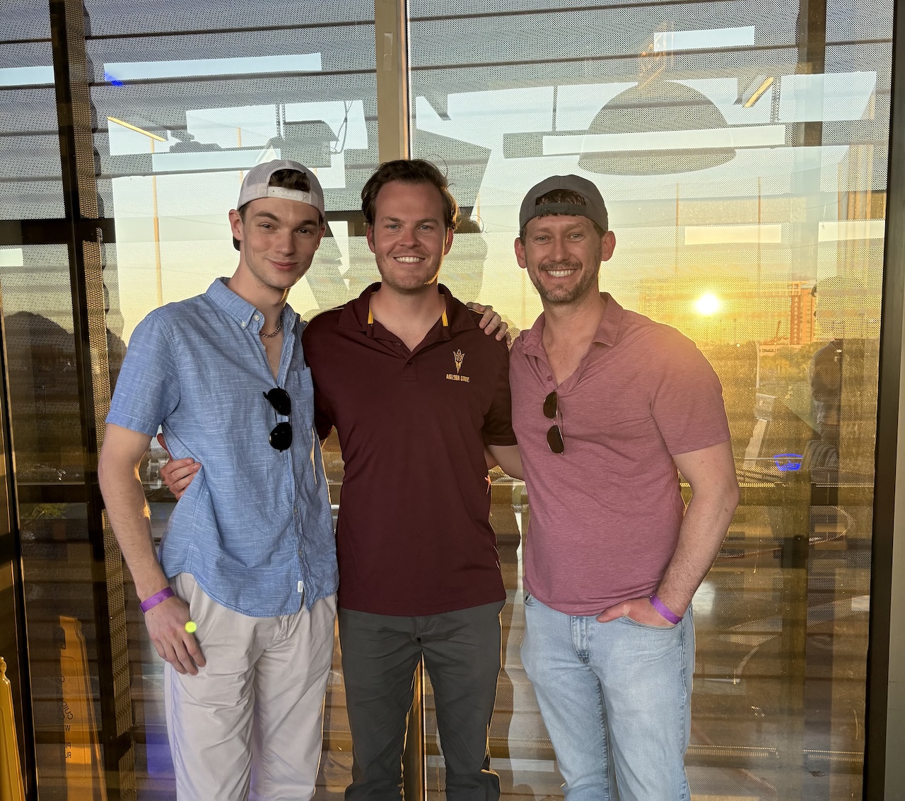 Alex Holt with two of his MS-FIN classmates